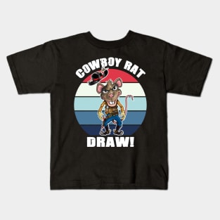 Funny Cowboy Rat Kids T-Shirt